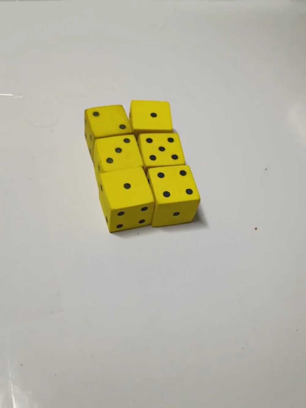 Vintage 2010 Yellow Foam Dice Set